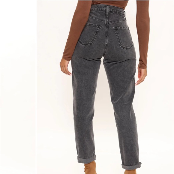 Grey Mom Jeans - Picture 1 of 5